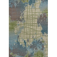 7'7" X 5'3" Green/Blue Visions Area Rug