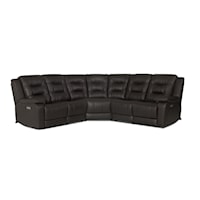 Leighton Casual 5-Piece Power Reclining Sectional Sofa with Power Headrest