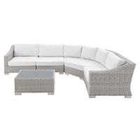 Sunbrella® Outdoor Patio Wicker Rattan 5-Piece Sectional Sofa Set