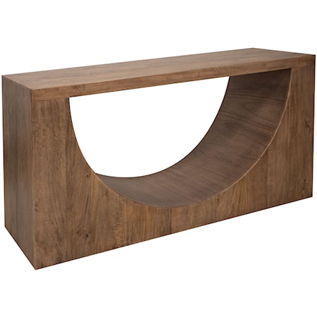 Modern Rustic Sofa Table with Center Cutout