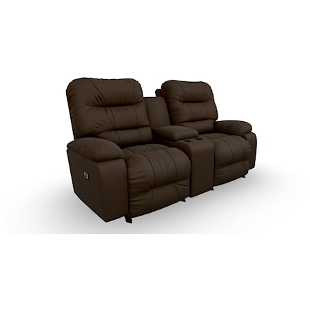 Casual Power Space Saver Console Recliner with Tilt Headrest