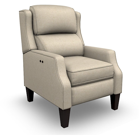 Transitional Three Way Power Recliner with High Legs