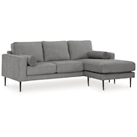 Contemporary Sofa with Reversible Chaise and Metal Legs