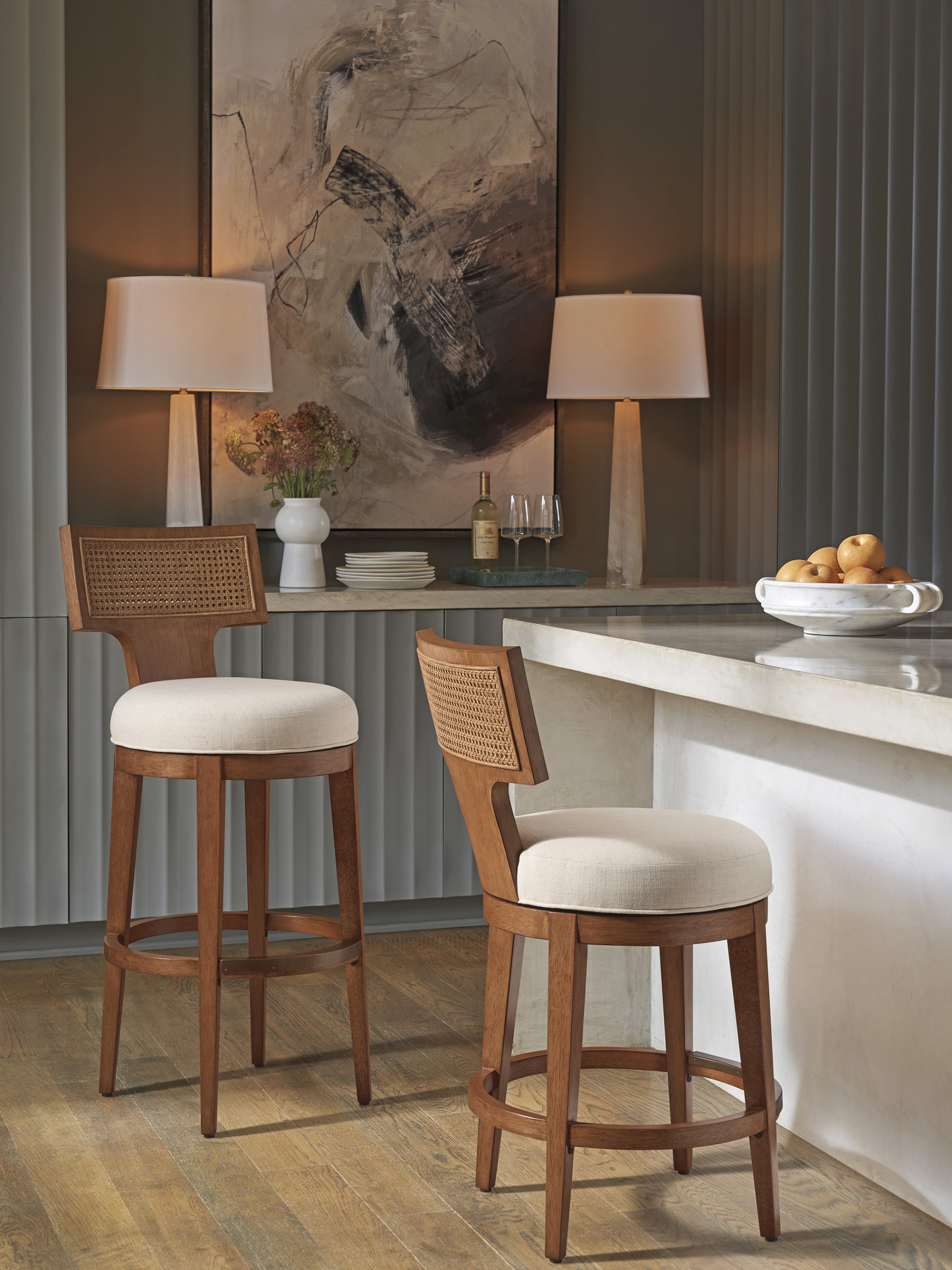 Woven Swivel Counter Stool