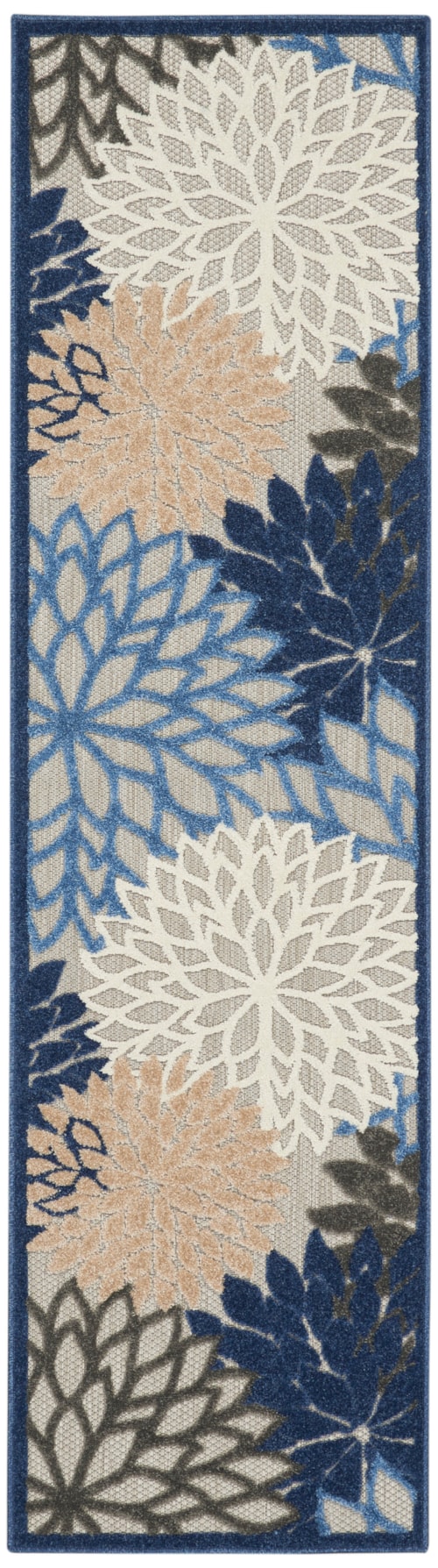 2'3" x  8' Blue/Multicolor Runner Rug