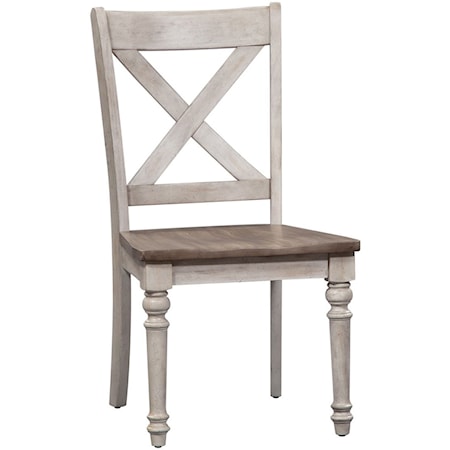 Cottage X-Back Wood Seat Side Chair