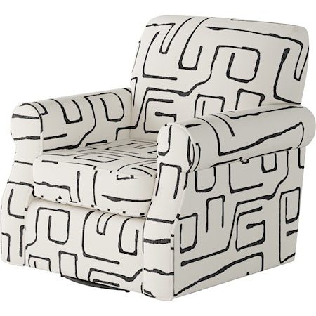 Swivel Chair with Rolled Arms