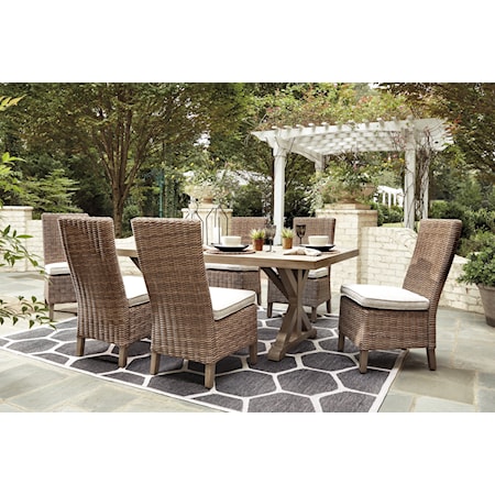 Outdoor Dining Table with 6 Chairs