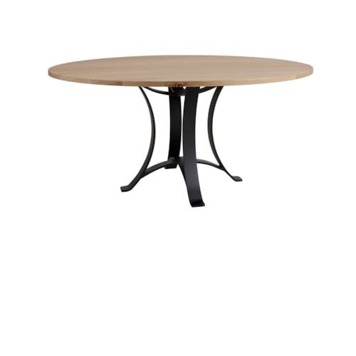 Casual Farmhouse 48" Round Dining Table with Pedestal Base
