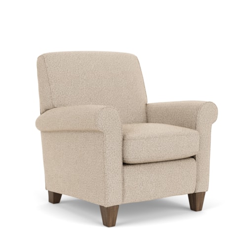 Transitional Push Back Wall Recliner with Tapered Legs