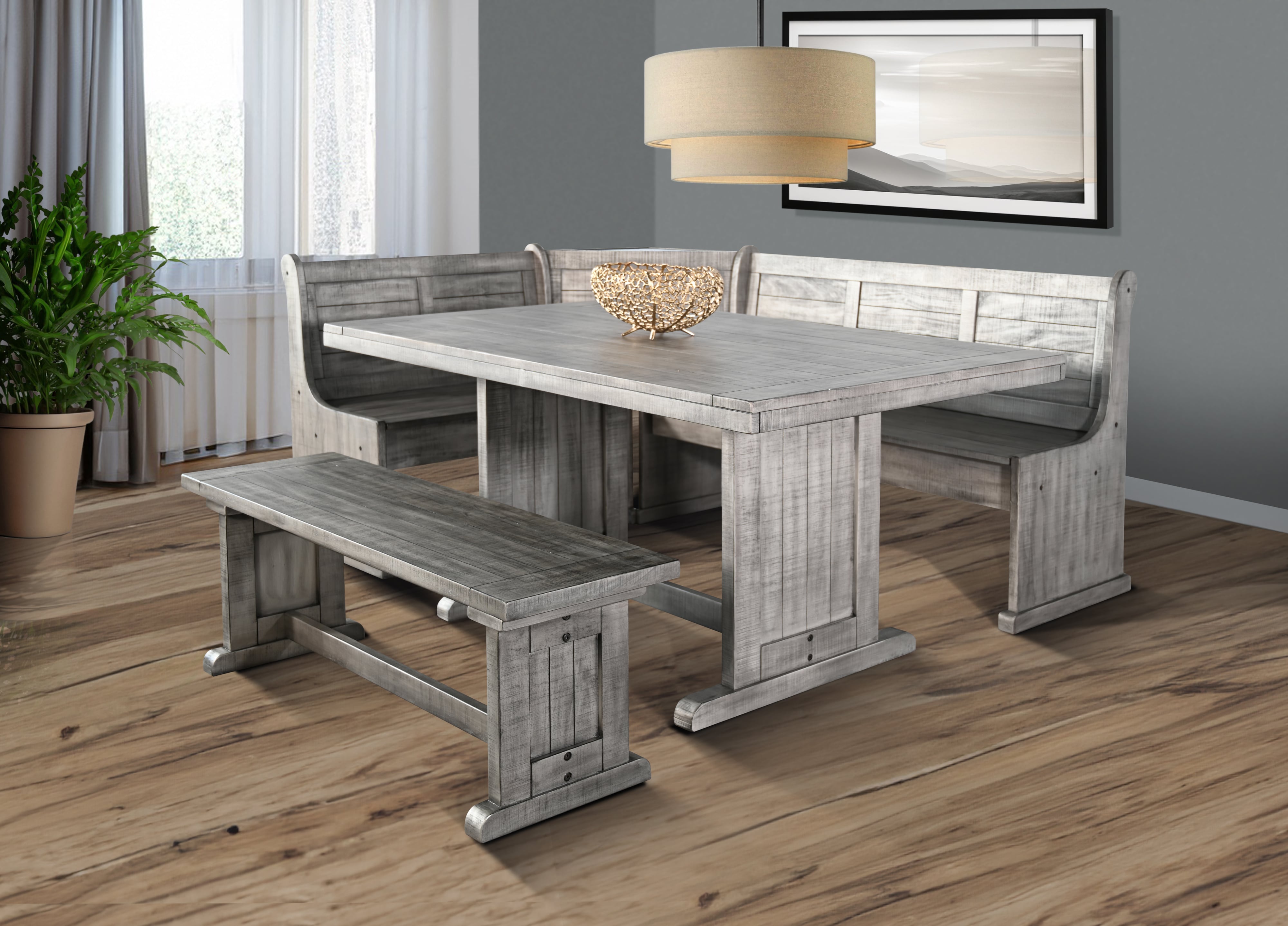 Wood Breakfast Nook Dining Set
