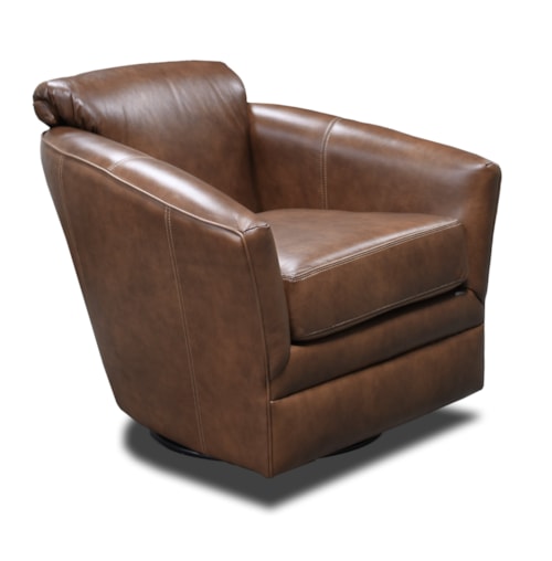 Contemporary Swivel Glider Chair with Flared Arms