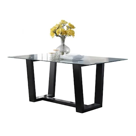Contemporary Glass Top Table Dining Table