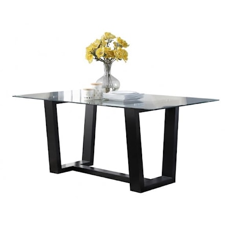 Contemporary Glass Top Table Dining Table