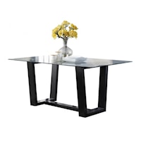 Contemporary Glass Top Table Dining Table