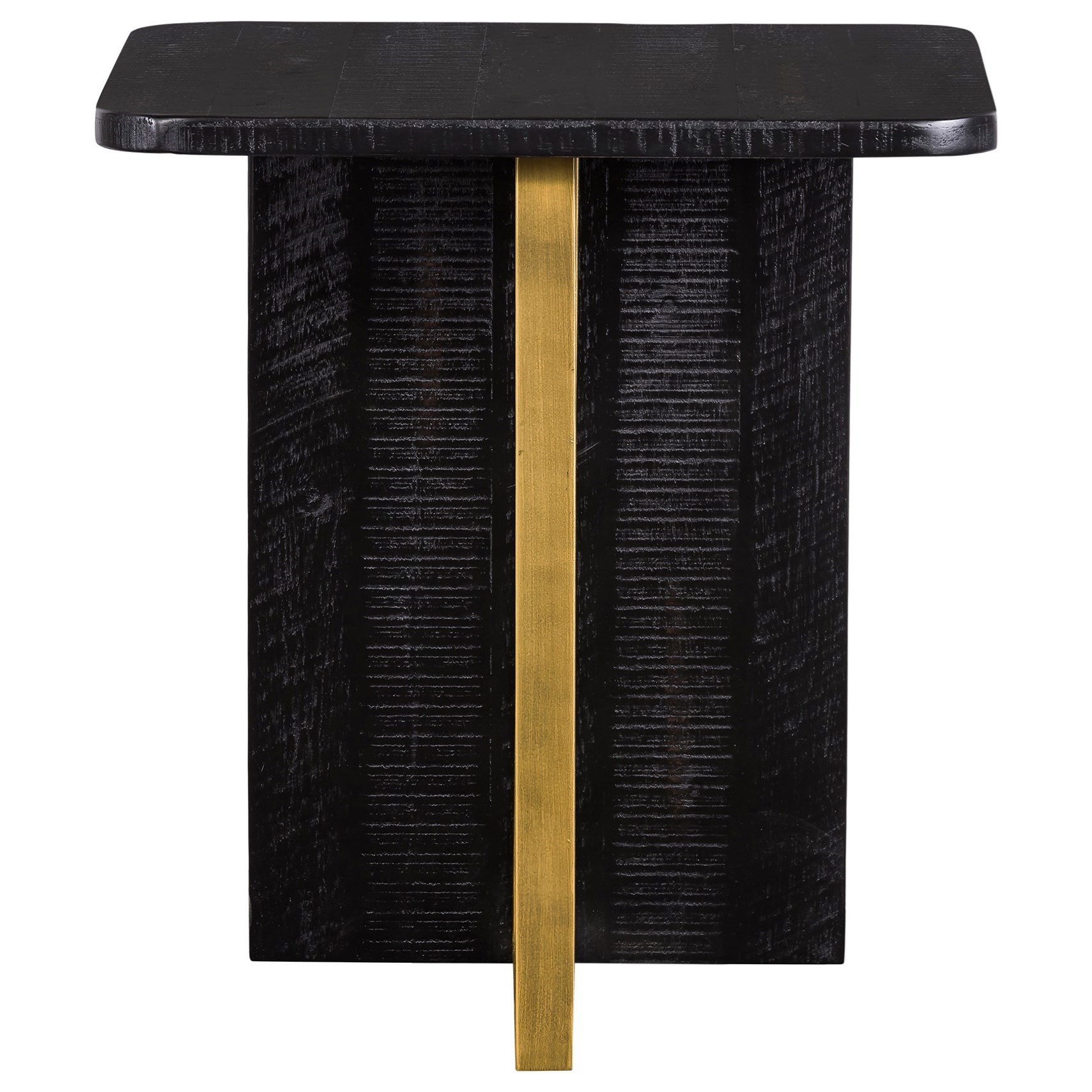 End Table with Brass Accents