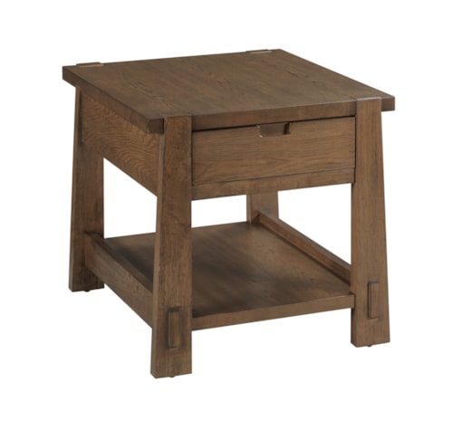 Transitional Rectangular Drawer End Table