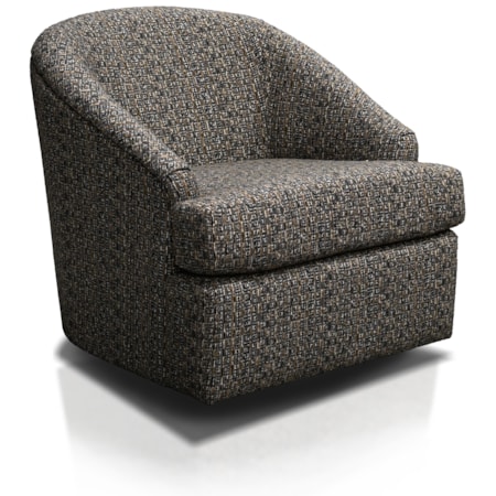 Upholstered Swivel Barrel Chair