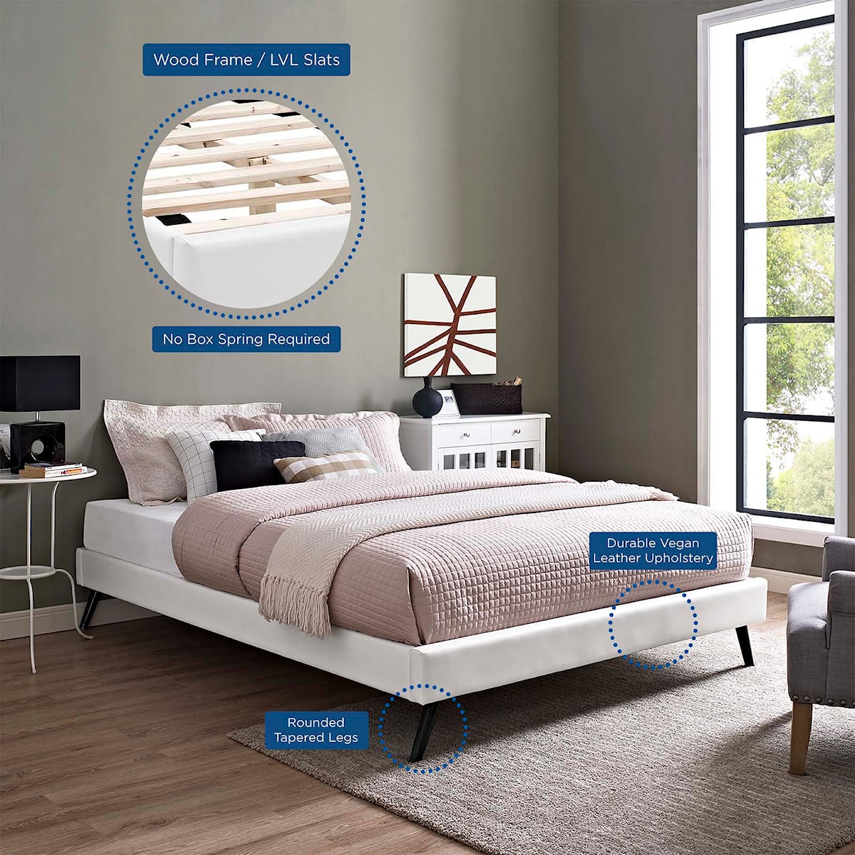 Modway Loryn Full Vinyl Bed Frame