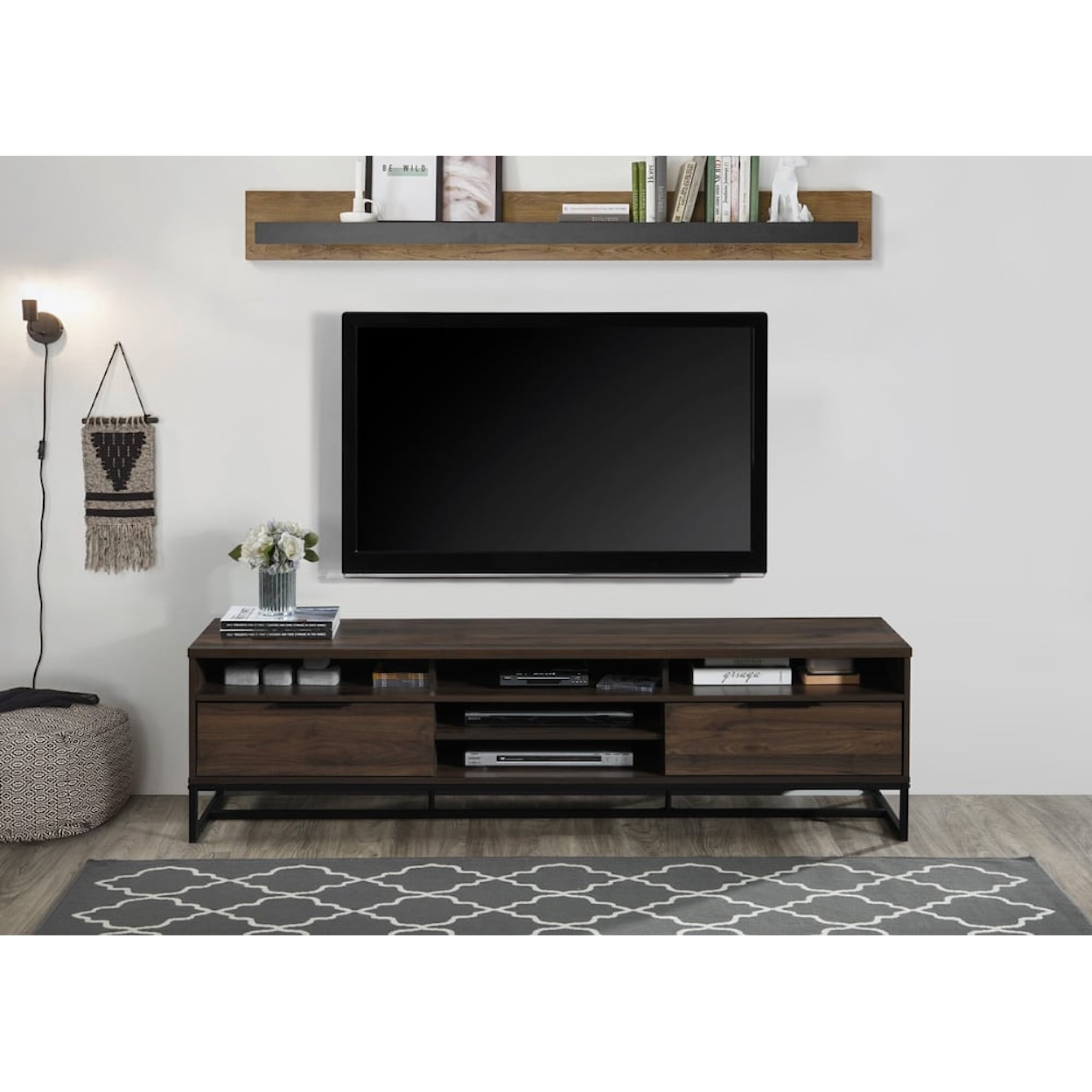 Milton Greens Stars TV Stands 71" L DARK WALNUT TV STAND |