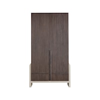 Transitional 2-Door Bedroom Armoire with Adjustable Shelves