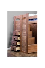 Furniture of America - FOA Ampelios Rustic Twin Over Twin Bunk Bed with Front Access Steps and Drawers in Staircase