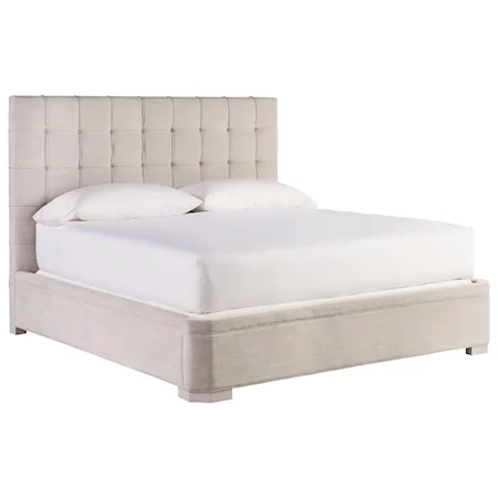 Contemporary Button-Tufted Upholstered Queen Bed
