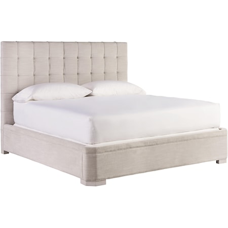 Contemporary Button-Tufted Upholstered Queen Bed
