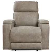 Contemporary Power Recliner with Adjustable Headrest and Built-In USB Charger