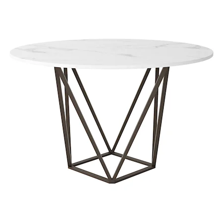 Tintern Dining Table White & Antique Brass