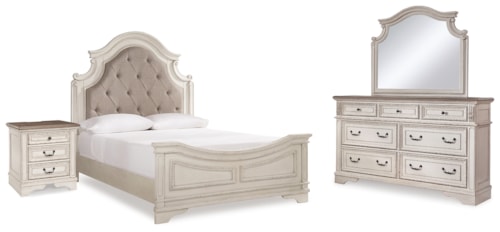 Queen Bed With Mirrored Dresser And Nightstand