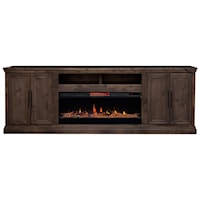 Transitional TV Stand with Built-In Fireplace