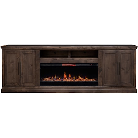 TV Stand with Built-In Fireplace