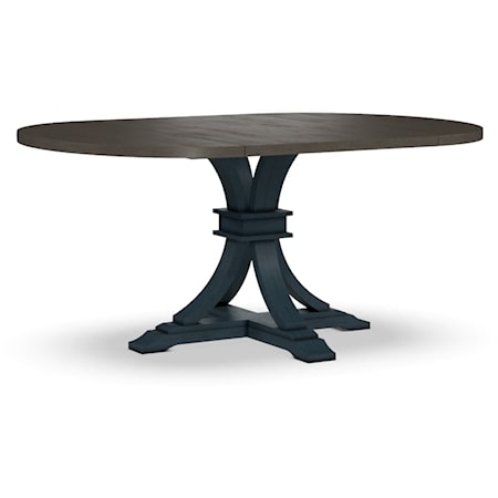 Two-Tone Dining Table with Pedestal Base