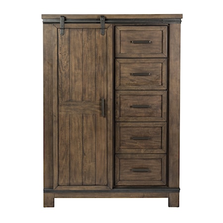 5-Drawer Sliding Door Chest