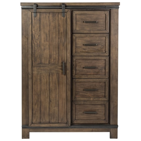5-Drawer Sliding Door Chest