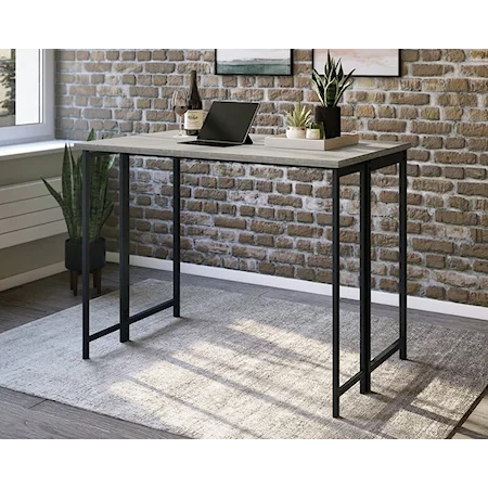 Modern Industrial Drop-Leaf Table with Slide-Out Supports