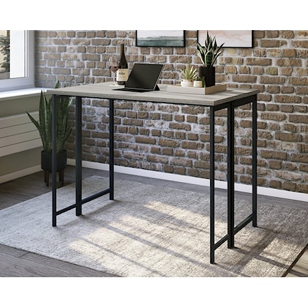 Modern Industrial Drop-Leaf Table with Slide-Out Supports