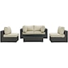 Modway Sojourn Outdoor 5 Piece Sectional Set