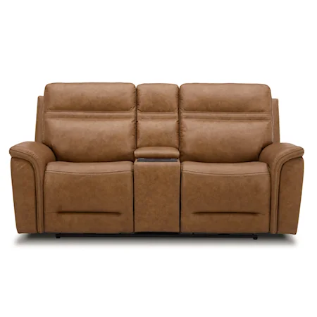 Casual Power Reclining Loveseat with Console and USB Ports