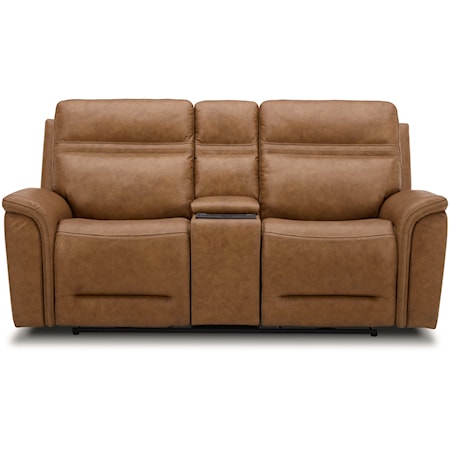 Casual Power Reclining Loveseat with Console and USB Ports