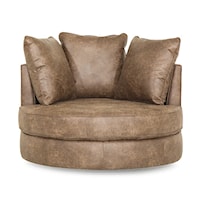 Sutton Contemporary Swivel Chair with Piping Detailing