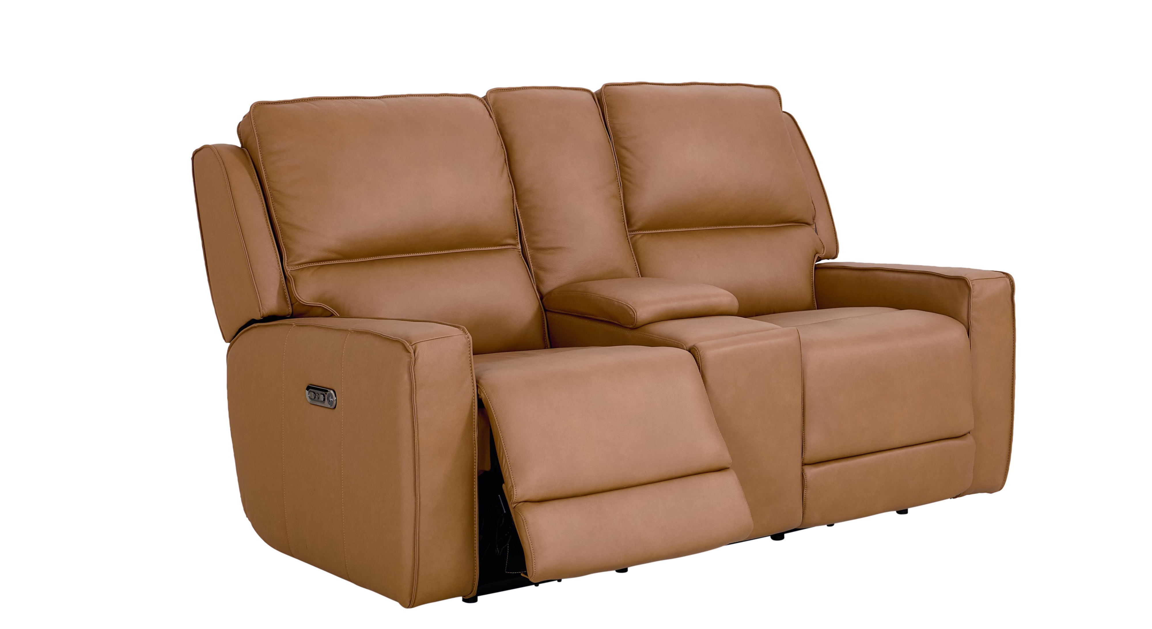 Bassett Club Level - Raymond Motion Loveseat w/Power & Console