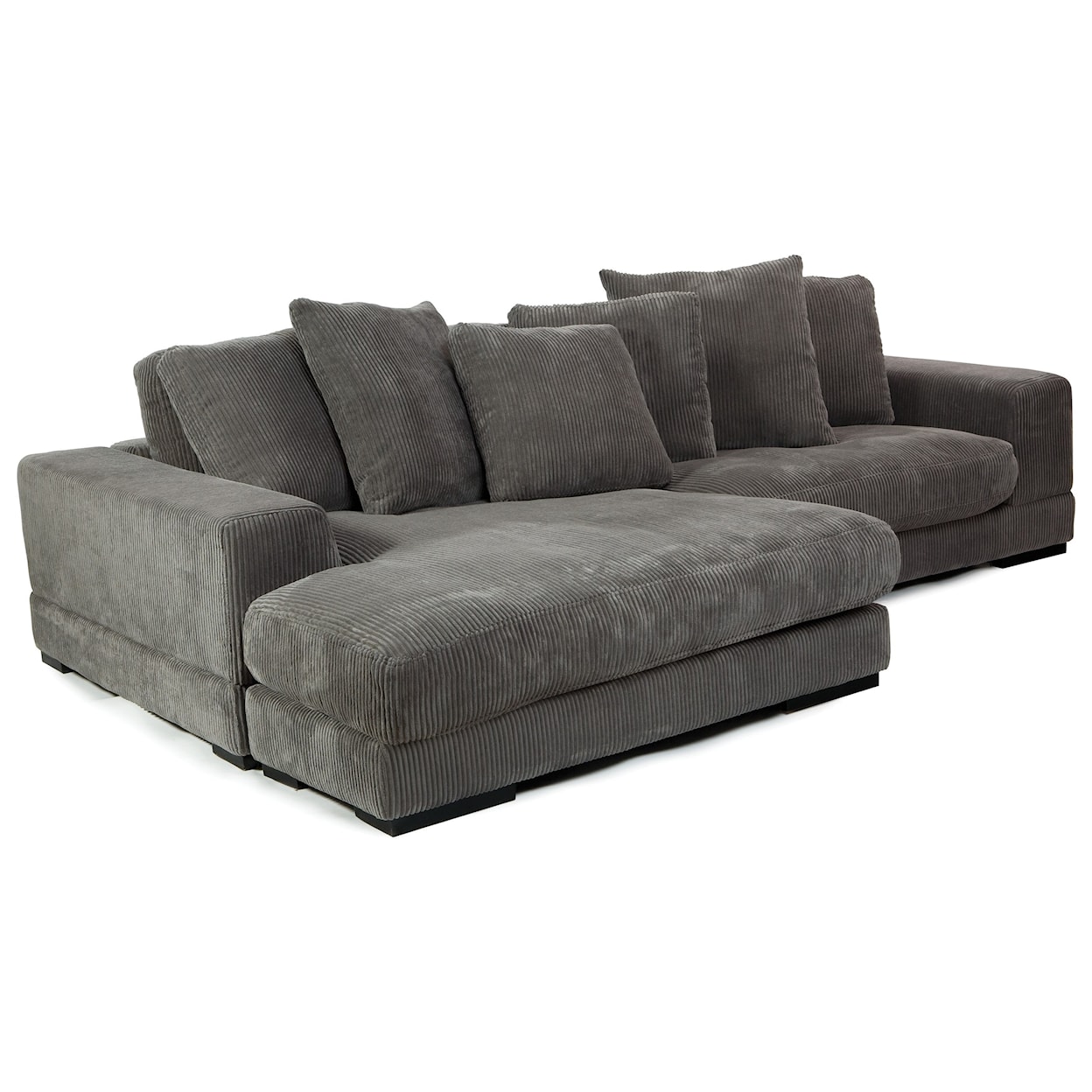 Moe's Home Collection Plunge Dark Grey Sectional with Flip-Style Chaise