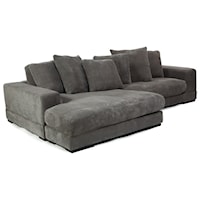 Contemporary Dark Grey Sectional with Flip-Style Chaise