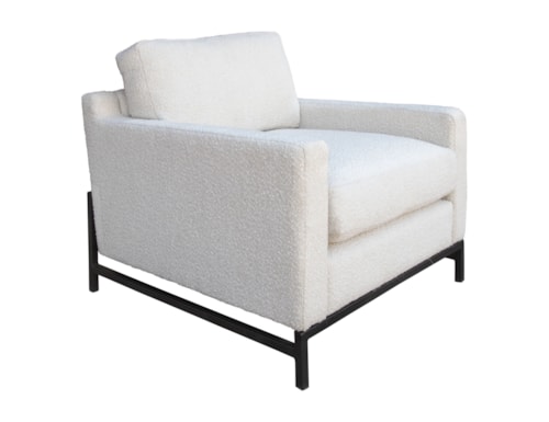 Transitional Armchair with Iron Base