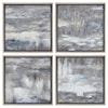 Uttermost Art Shades Of Gray Hand Painted Art Set of 4