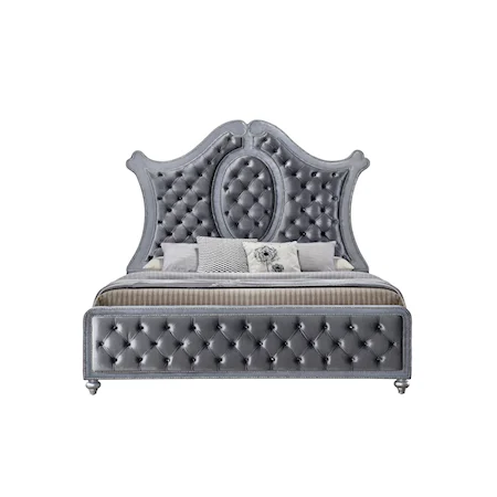 Cameo Traditional Upholstered King Bed