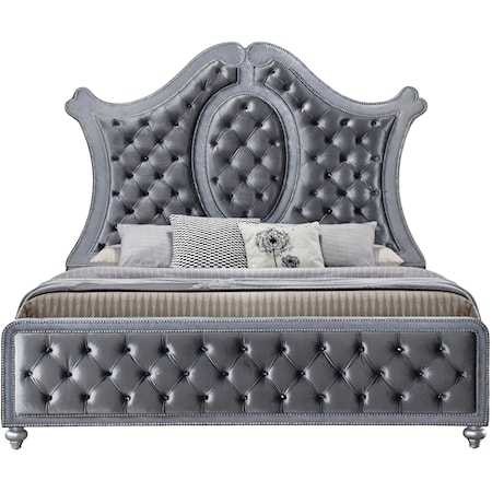 Cameo Traditional Upholstered Queen Bed