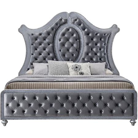 Cameo Traditional Upholstered King Bed